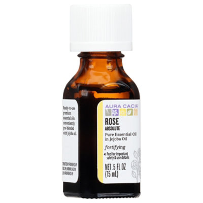 Aura Cacia Rose Absolute in Jojoba Oil - .5 Fl. Oz. - Image 1