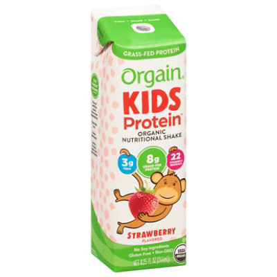 Orgain Healthy Kids Nutritional Shake Organic Strawberry - 8.25 Oz