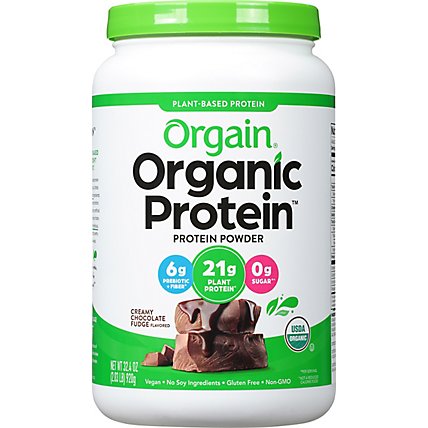 Orgain Organic Protein Protein Powder Plant Based Creamy Chocolate Fudge - 32.8 Oz - Image 2