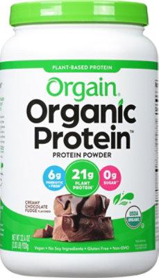 Orgain Organic Protein Protein Powder Plant Based Creamy Chocolate Fudge - 32.8 Oz - Image 2