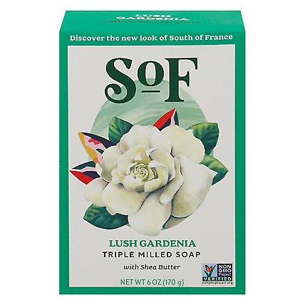 South of France Oval Soap French Milled Lush Gardenia - 6 Oz - Image 1