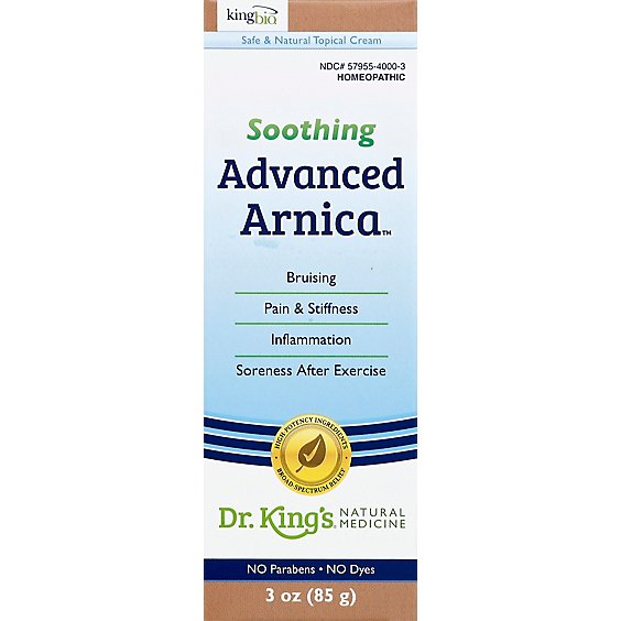 King Bio Advanced Arnica Soothing Safe & Natural Topical Cream - 3 Oz