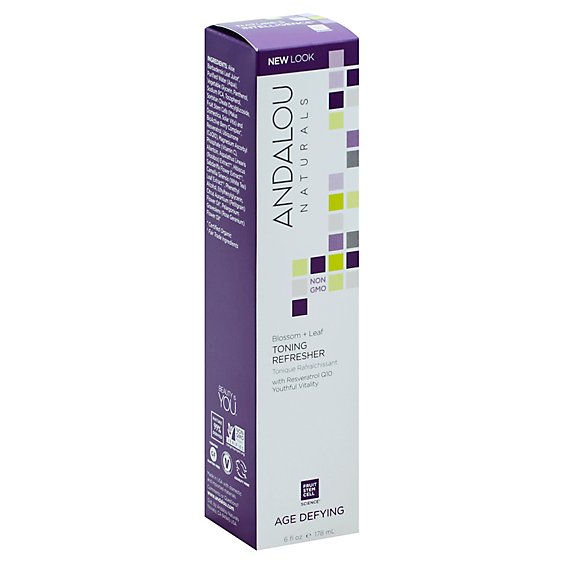 Andalou Naturals Toning Refresher For Dry & Sensitive Skin Age Defying Blossom + Leaf - 6 Fl. Oz.