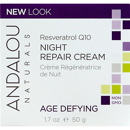 Andalou Naturals Night Repair Cream Age Defying Resveratrol Q10 - 1.7 Fl. Oz. - Image 2