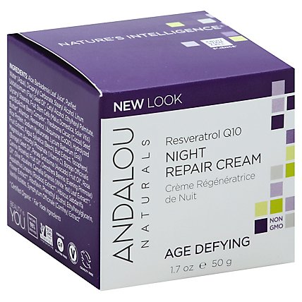 Andalou Naturals Night Repair Cream Age Defying Resveratrol Q10 - 1.7 Fl. Oz. - Image 1