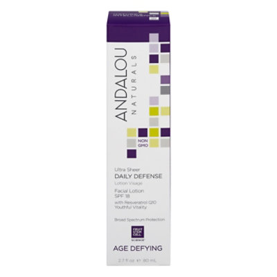 Andalou Naturals Facial Lotion with SPF 18 Daily Defense Age Defying - 2.7 Fl. Oz. - Image 3