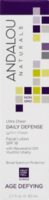 Andalou Naturals Facial Lotion with SPF 18 Daily Defense Age Defying - 2.7 Fl. Oz. - Image 2