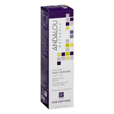 Andalou Naturals Facial Lotion with SPF 18 Daily Defense Age Defying - 2.7 Fl. Oz. - Image 1