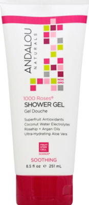 Andalou Naturals Shower Gel Soothing 1000 Roses - 8.5 Fl. Oz. - Image 1