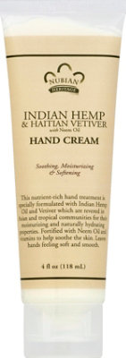 Nubian Heritage Hand Cream Indian Hemp & Haitian Vetiver - 4 Oz - Image 2