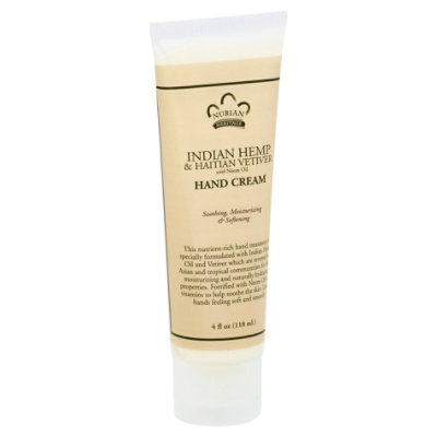 Nubian Heritage Hand Cream Indian Hemp & Haitian Vetiver - 4 Oz
