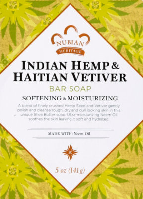 Nubian Heritage Soap Indian Hemp & Haitian Vetiver with Neem Oil - 5 Oz - Image 1