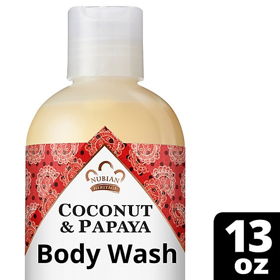 Nubian Heritage Body Wash Coconut & Papaya with Vanilla Bean Extract - 13 Oz