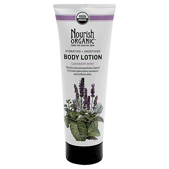 Nourish Organic Body Lotion Organic Hydrating & Smoothing Lavender Mint - 8 Oz