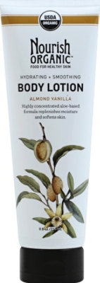 Nourish Organic Body Lotion Hydrating & Smoothing Almond Vanilla - 8 Oz - Image 2