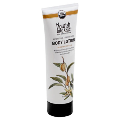 Nourish Organic Body Lotion Hydrating & Smoothing Almond Vanilla - 8 Oz