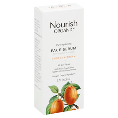 Nourish Organic Argan Face Serum Pure Hydrating Apricot + Rosehip - 0.7 Oz - Image 1