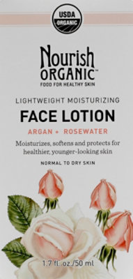 Nourish Organic Face Lotion Lightweight Moisturizing Normal to Dry Skin - 1.7 Oz - Image 2