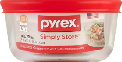 Pyrex Simply Store Glass Storage 1 Cup Round - Each - Image 1