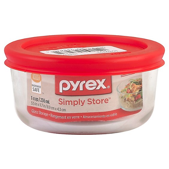 Pyrex Simply Store Glass Storage 1 Cup Round - Each