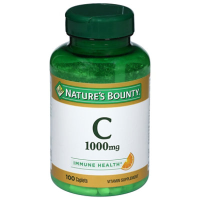 Nature's Bounty Vitamin C 1000mg Caplets, Immune Support Antioxidant Health Supplement, Non-GMO, Gluten-Free, 100 Count