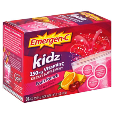 Emergen-C Kidz 250 mg Vitamin C Fruit Punch Drink Mix  - 30-0.33 Oz.