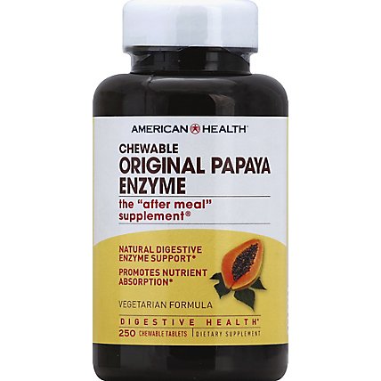 American Health Original Papaya Enzyme Chewable Tablets - 250 Count - Image 2