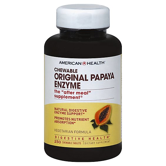 American Health Original Papaya Enzyme Chewable Tablets - 250 Count