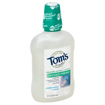 Toms Of Maine Mouthwash Wicked Fresh! Mouthwash Peppermint Wave 16 Fl