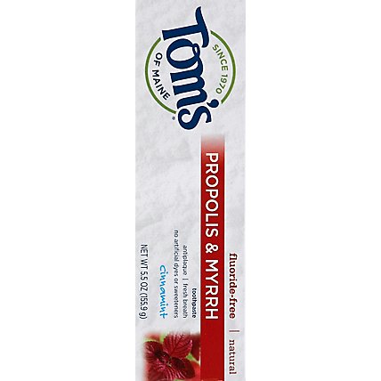 Toms Of Maine Toothpaste Propolis & Myrrh Cinnamint Fluoride-Free - 5.5 Oz - Image 3
