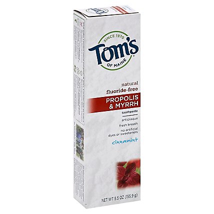 Toms Of Maine Toothpaste Propolis & Myrrh Cinnamint Fluoride-Free - 5.5 Oz - Image 1