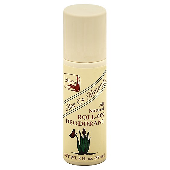 Alvera All Natural Aloe & Almonds Roll On Deodorant - 3.0 Oz