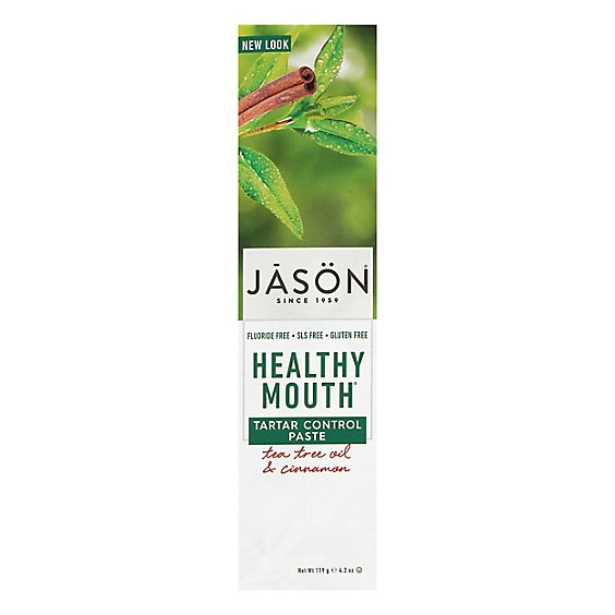 Jason Toothpaste Healthy Mouth Antiplaque & Tartar Control Tea Tree Oil & Cinnamon - 4.2 Oz