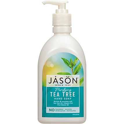 Jason Satin Soap For Hands and Face Tea Tree - 16 Oz - Image 2