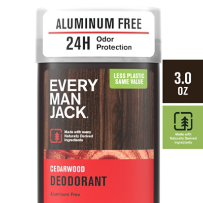 Every Man Jack Cedarwood Mens Natural Deodorant - 3 Oz - Image 1