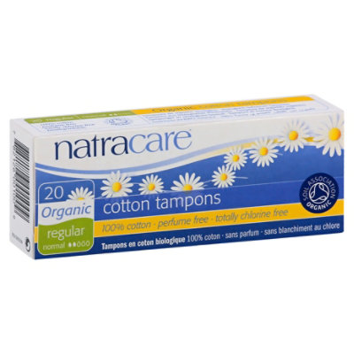 Natracare Organic All Cotton Tampons Regular - 20 Count - Image 1