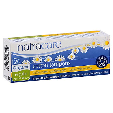 Natracare Organic All Cotton Tampons Regular - 20 Count