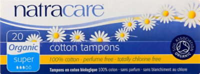 Natracare Organic All Cotton Tampons Super - 20 Count - Image 2