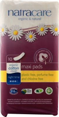 Natracare Natural Pads Extra Long Night Time - 10 Count - Image 2