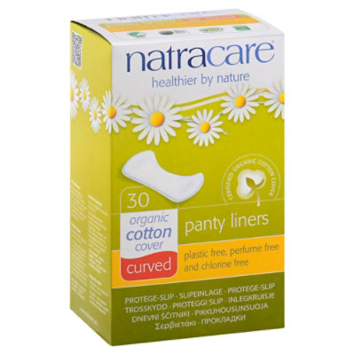Natracare Natural Panty Liners Curved - 30 Count - Image 1