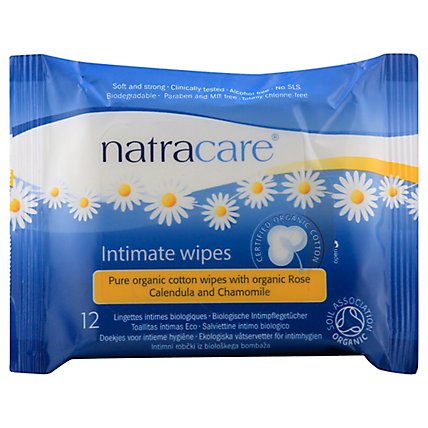 Natracare Intimate Wipes Organic Cotton - 12 ea - Image 1