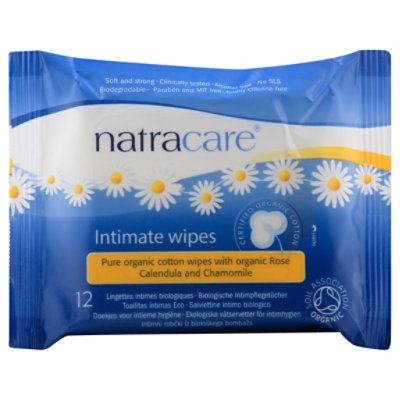 Natracare Intimate Wipes Organic Cotton - 12 ea