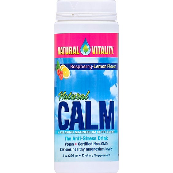 Natural Vitality Natural Calm Anti-Stress Drink Raspberry-Lemon Flavor - 8 Oz