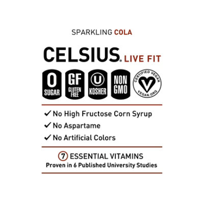 Celsius Calorie Reducing Drink Sparkling Cola - 12 Oz - Image 4