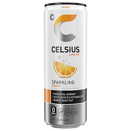 Celsius Calorie Reducing Drink Orange - 12 Oz - Image 3