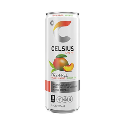 Celsius Calorie Reducing Drink Green Tea Peach Mango - 12 Oz - Image 1