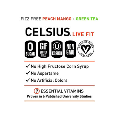 Celsius Calorie Reducing Drink Green Tea Peach Mango - 12 Oz - Image 4