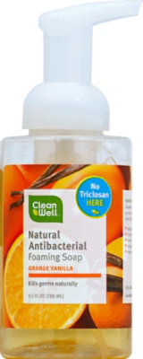 CleanWell Handsoap Foaming All-Natural Antibacterial Orange Vanilla - 9.5 Fl. Oz. - Image 2