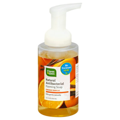 CleanWell Handsoap Foaming All-Natural Antibacterial Orange Vanilla - 9.5 Fl. Oz. - Image 1