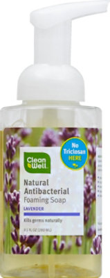 CleanWell Handsoap Foaming All-Natural Antibacterial Lavender - 9.5 Fl. Oz. - Image 2